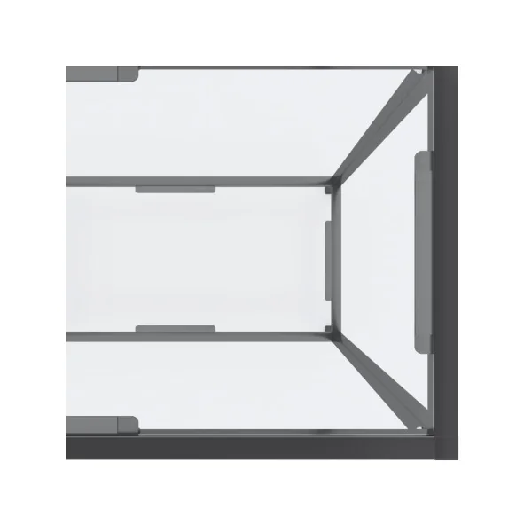 Console d'Entrée Acier Noir et Verre Trempé 180 cm Meuble d'entrée Noir
