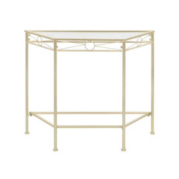 Console Doré et Verre table d'Entrée Console en Verre Trempé et Acier