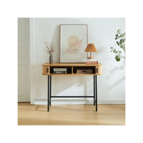 Console en Bambou Placard Coulissant Table de Travail en Bambou Console d'Entrée en Bambou