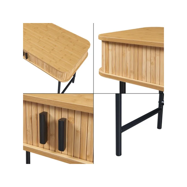 Console en Bambou Placard Coulissant Table de Travail en Bambou Console d'Entrée en Bambou