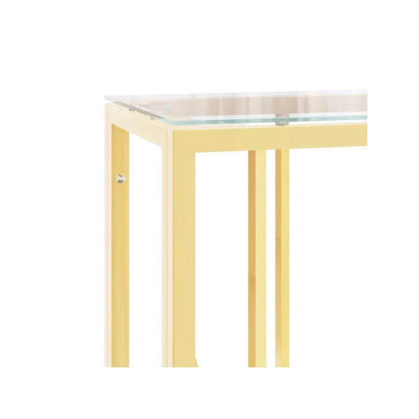 Console en Inox Doré Désign Table d'entrée Console Verre Trempé
