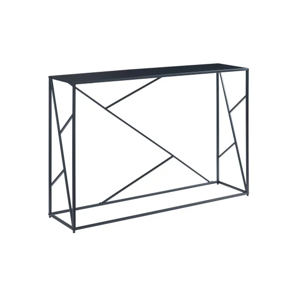 Console Noir Graphique 120 cm Table d'Entrée Console de Salon Métal et Bois