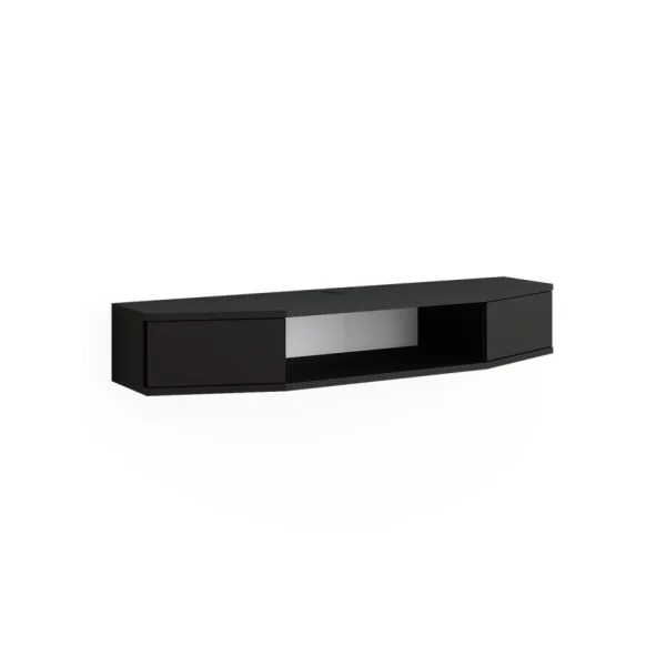 Console Noire 110 cm 2 Portes Meuble d'Entrée Moderne Console d'Entrée