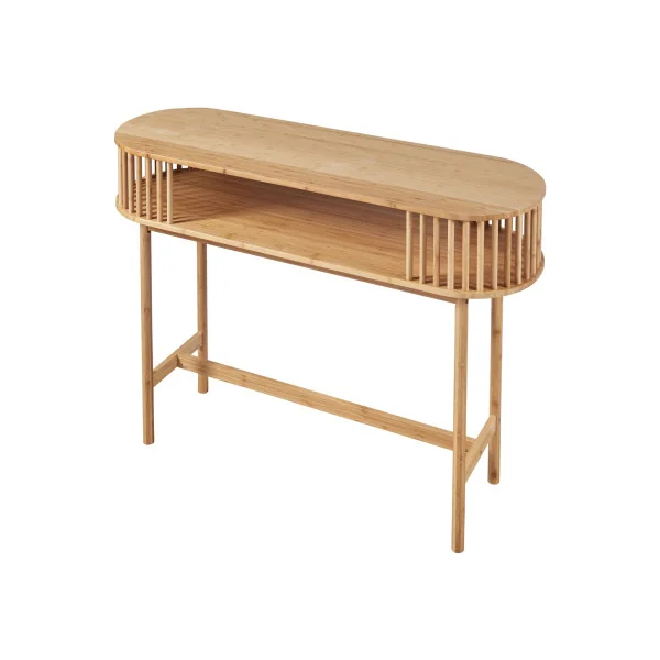 Console Vintage en Bambou Console d'Entrée en Bambou Naturel avec Etagère