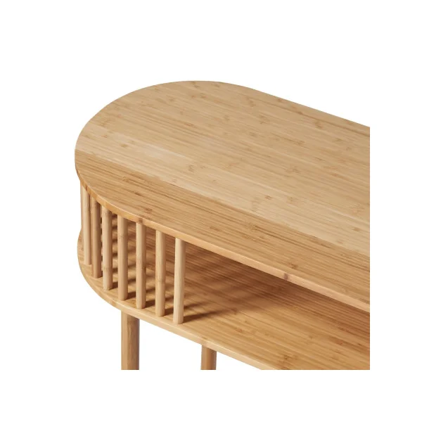 Console Vintage en Bambou Console d'Entrée en Bambou Naturel avec Etagère