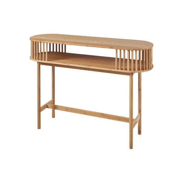Console Vintage en Bambou Console d'Entrée en Bambou Naturel avec Etagère