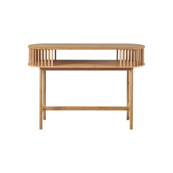 Console Vintage en Bambou Console d'Entrée en Bambou Naturel avec Etagère