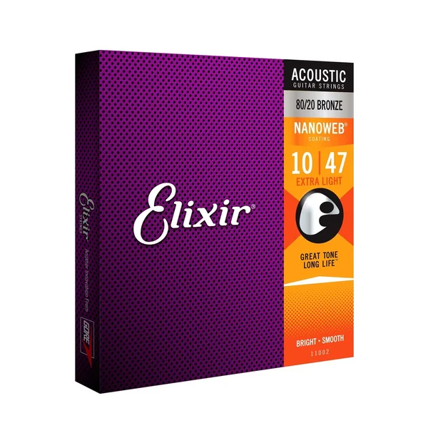Cordes Acoustique Elixir NANOWEB Extra Light (10-47) - Bronze 80/20