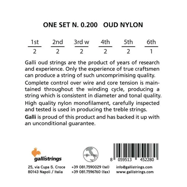 Cordes oud strings oud Galli CC - O200