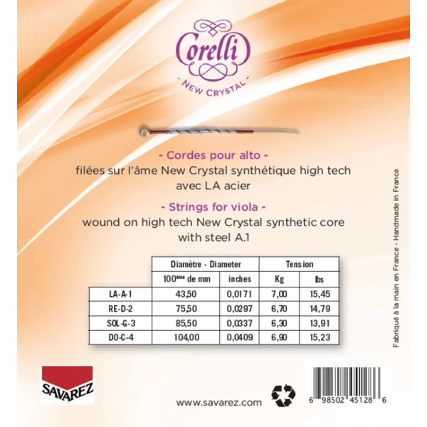 Corelli Strings For Viola New Crystal - Forte (730FB)