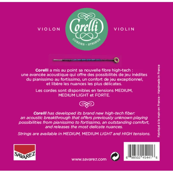 Corelli Violin strings Cantiga - Medium-light (900ML)
