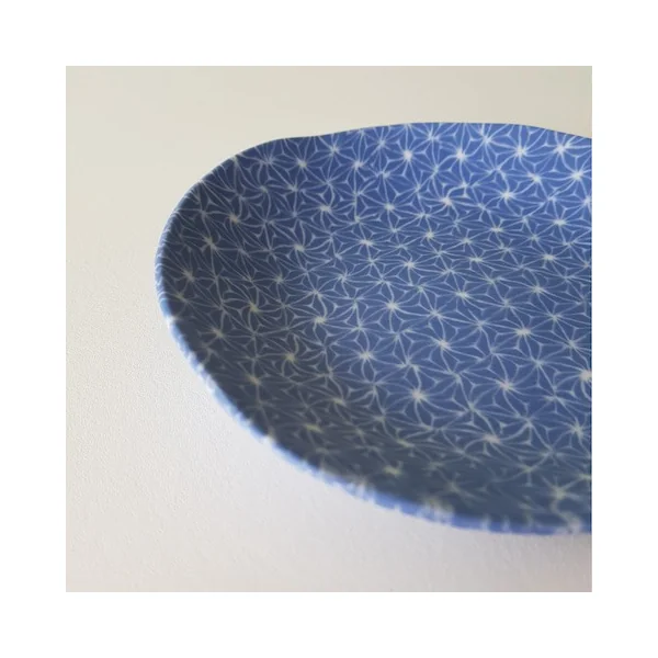 Coupelle en porcelaine Asanoha – Bleu cobalt – Yuko Kuramatsu