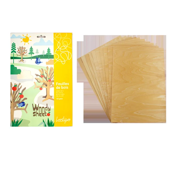 Coupons feuille de bois A4 - 1 mm de largeur - X10