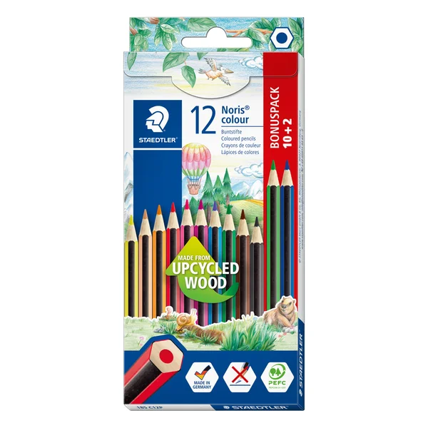 Crayons de couleur Noris colour 185 10+2 offerts