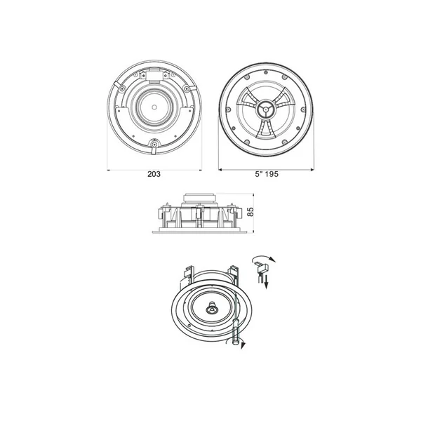 CSL 630 Haut-parleur plafond 20-10-5 Watts 100 V