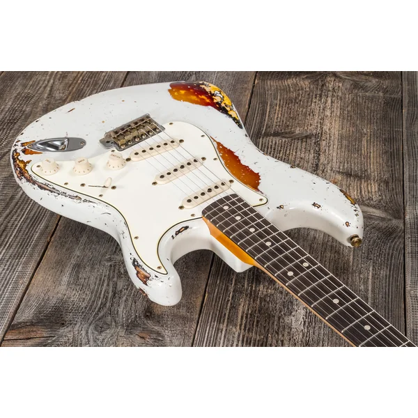Custom Shop Stratocaster 1963 Masterbuilt K.McMillin #R117544 - ultimate relic olympic white/3-color sunburst