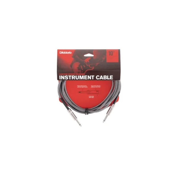 Câble instrument tressé D'Addario Custom, gris, 3 m