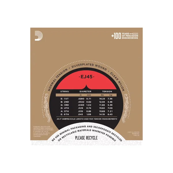 d'addario and co EJ45 Pro-Arte Nylon Tirant Normal
