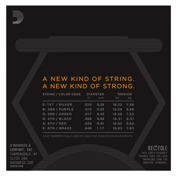 D'Addario NYXL1046 Cordes Guitare Électrique - Light 10-46