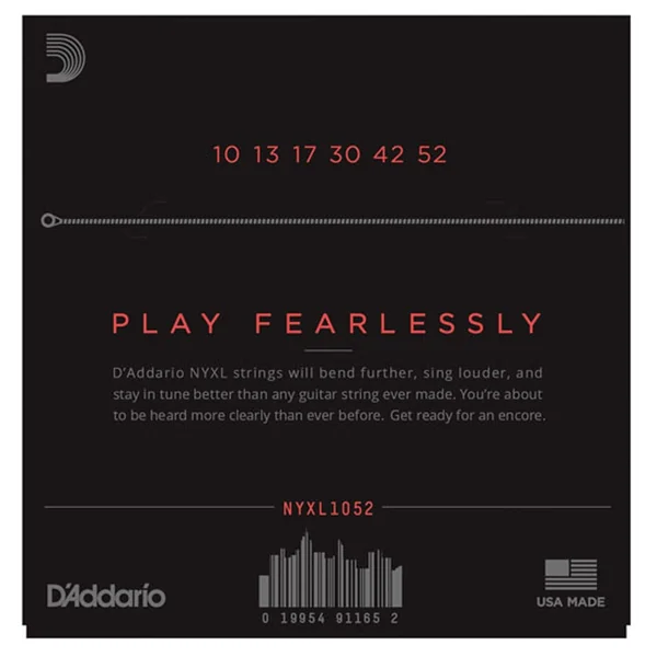 D'Addario NYXL1052 Cordes Guitare Électrique - Light Top / Heavy Bottom 10-52
