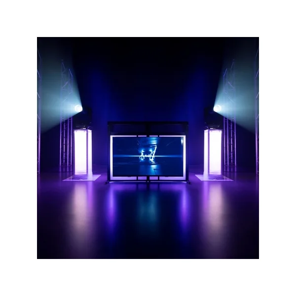 DB6 Pro Vonyx Cabine DJ Pliable – Écran Pupitre Professionnel avec Support TV 65"