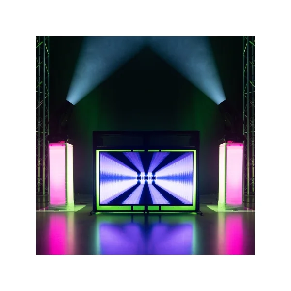 DB6 Pro Vonyx Cabine DJ Pliable – Écran Pupitre Professionnel avec Support TV 65"