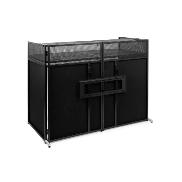 DB6 Pro Vonyx Cabine DJ Pliable – Écran Pupitre Professionnel avec Support TV 65"