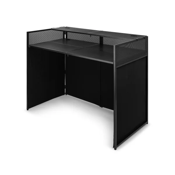 DB6 Pro Vonyx Cabine DJ Pliable – Écran Pupitre Professionnel avec Support TV 65"
