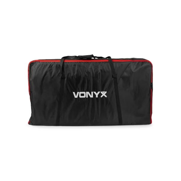 DB6 Pro Vonyx Cabine DJ Pliable – Écran Pupitre Professionnel avec Support TV 65"