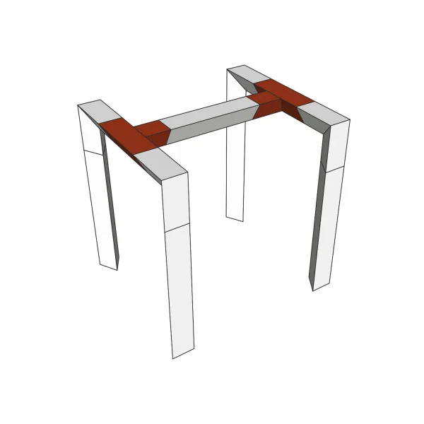 DECO22T-AG04 Contestage - Angle Triangulaire 220 mm 3 directions 90° Livré avec 2x kits de jonction