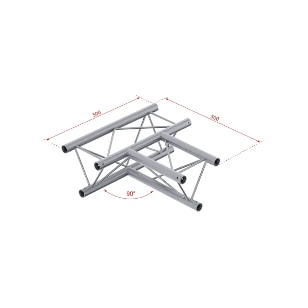 DECO22T-AG04 Contestage - Angle Triangulaire 220 mm 3 directions 90° Livré avec 2x kits de jonction