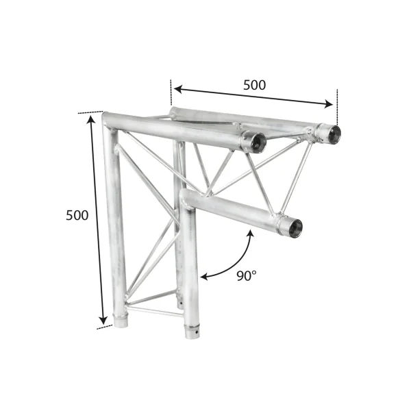 DECO22T-AG05 Contestage - Angle Triangulaire 220 2 directions 50 cm 90° vertical Livré avec 1 kit de jonction