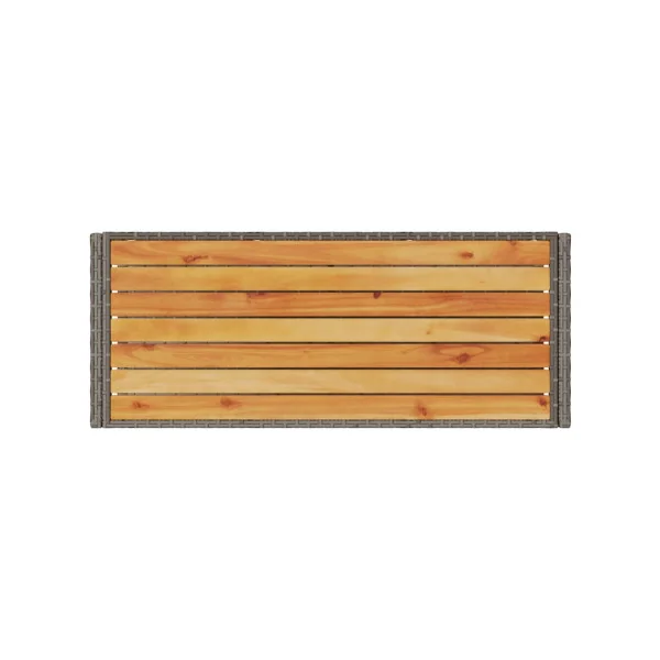 Desserte de Jardin en Acacia et Résine Tressée Grise 3 Niveaux Desserte Mobile Servante de jardin