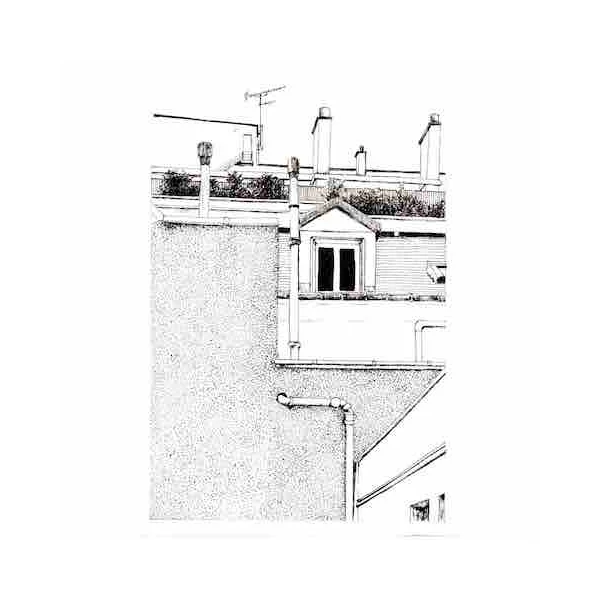 Dessin détails architecturaux, Paris – carte et originaux