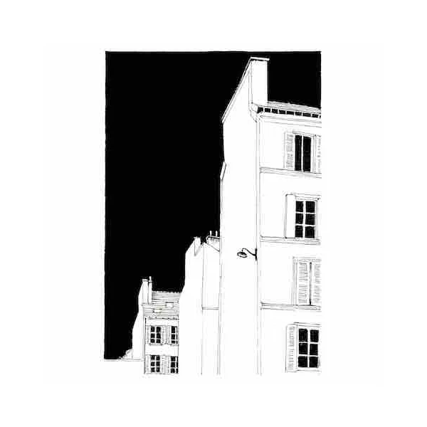 Dessin détails architecturaux, Paris – carte et originaux