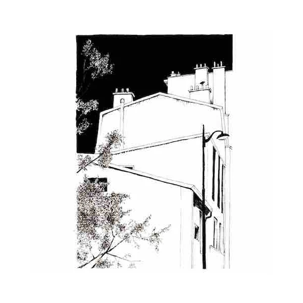 Dessin détails architecturaux, Paris – carte et originaux