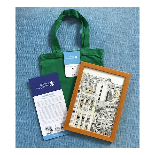 Dessin Immeubles en bord de Seine – carte ou tableau