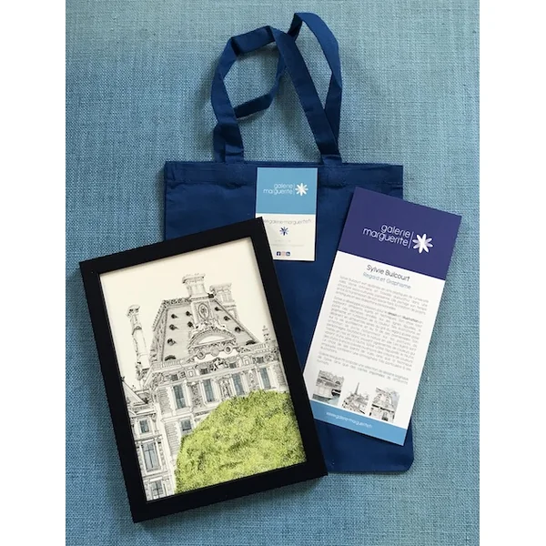 Dessin Le Louvre en été – carte ou tableau