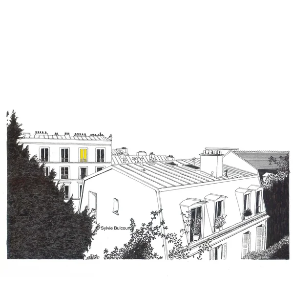 Dessin Montmartre, Paris – carte