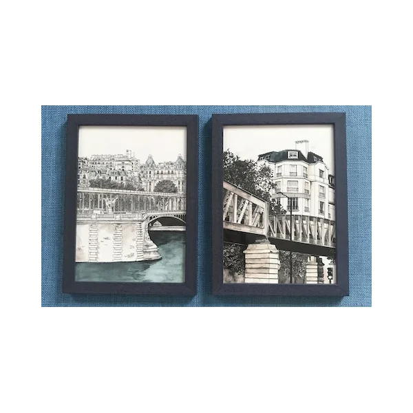 Dessin métro aérien Paris – carte ou tableau
