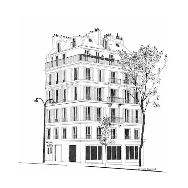 Dessin rue Amelot, Paris – carte ou tableau