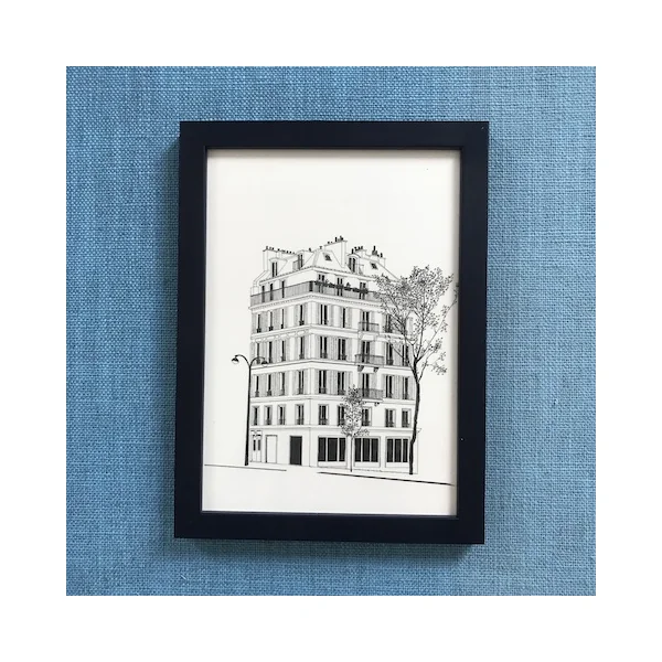 Dessin rue Amelot, Paris – carte ou tableau