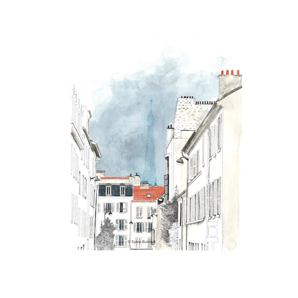 Dessin rue Borromée, Paris – carte ou tableau