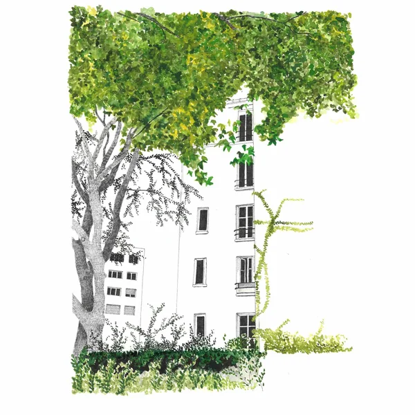 Dessin Rue de la Madone, Paris – original