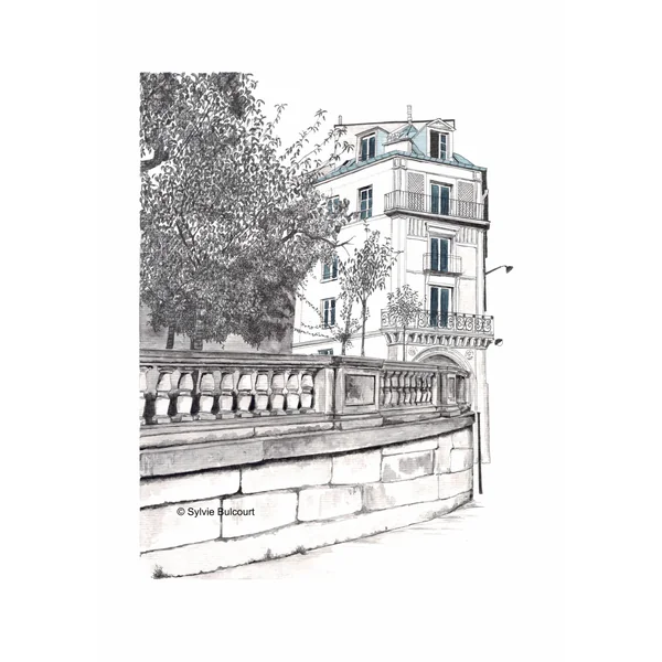 Dessin Square Liszt, Paris – carte ou tableau
