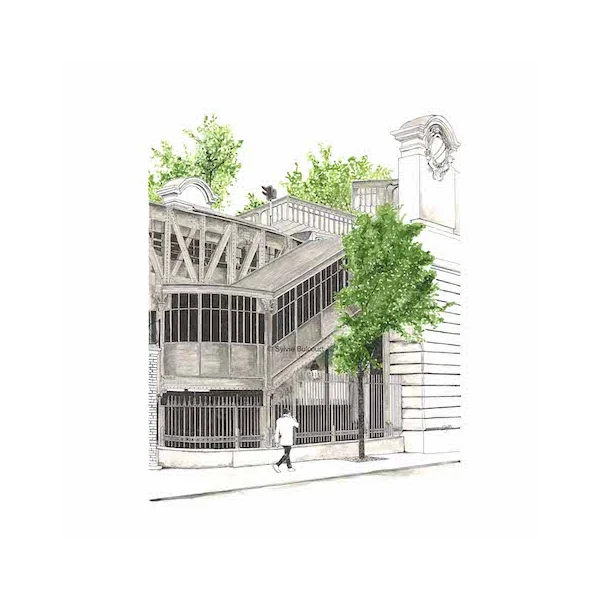 Dessin station métro aérien Paris – carte ou tableau