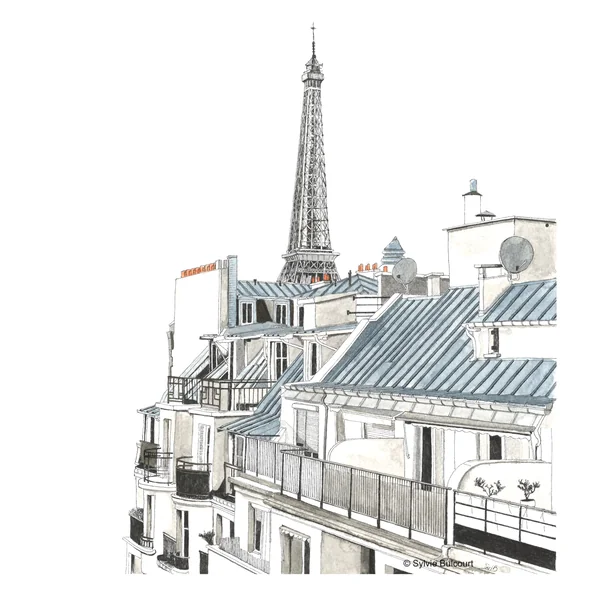 Dessin Tour Eiffel – carte ou tableau