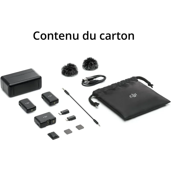 DJI Mic – Micro Cravate Sans Fil Double Canal avec Boîtier de Charge