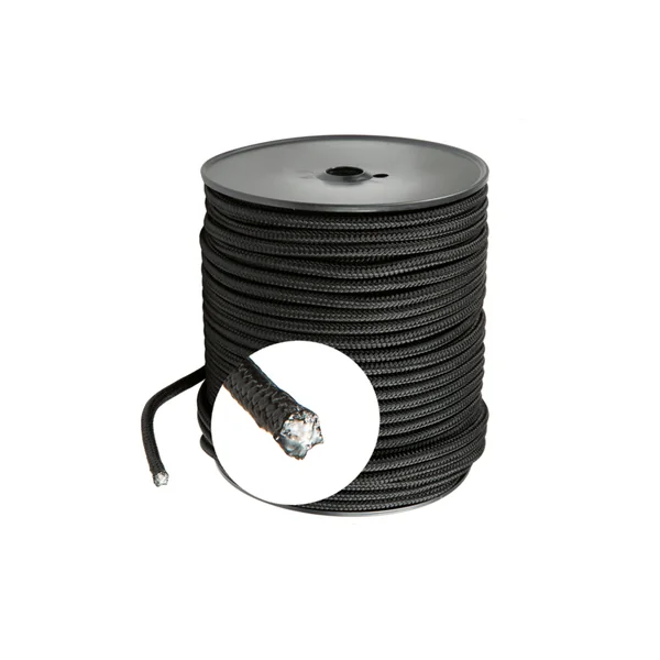 Drisse polyester préétirée noire 4mm x 100m