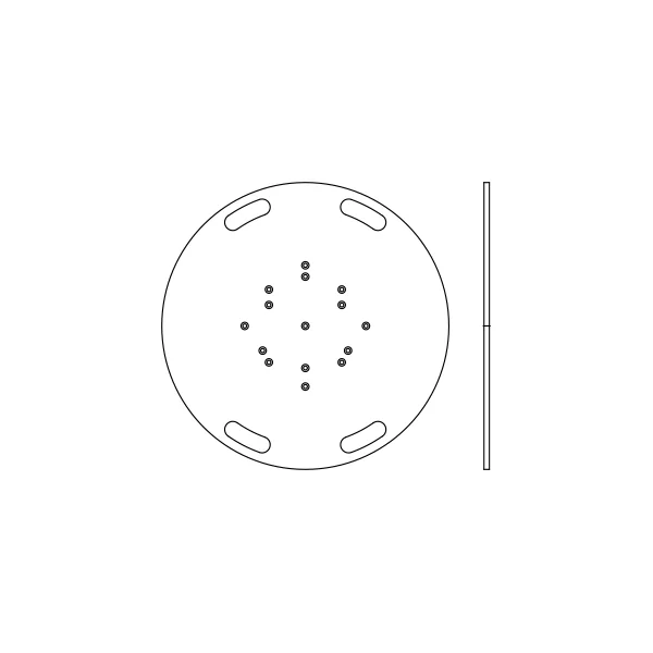 embase lourde ASD EML 259 pour structure alu carrée ou triangle 290 diamètre 80 poids 60kg